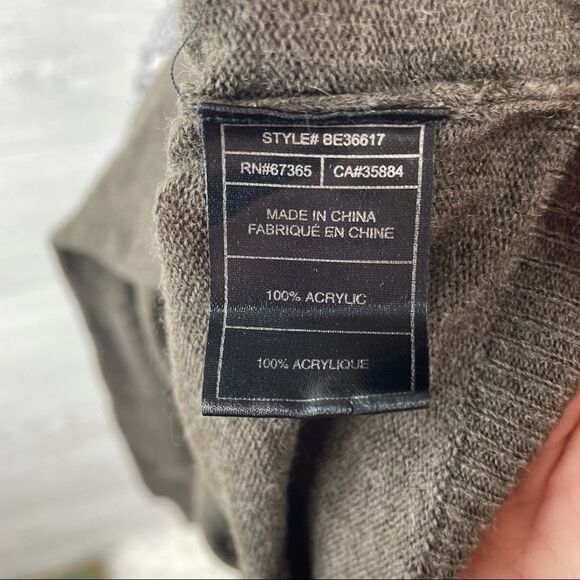 BB Dakota Cross High Low Hem Brown Crewneck Sweater - Picture 9 of 9